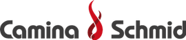 ein Logo für Camino Schmid mit einer roten Flamme