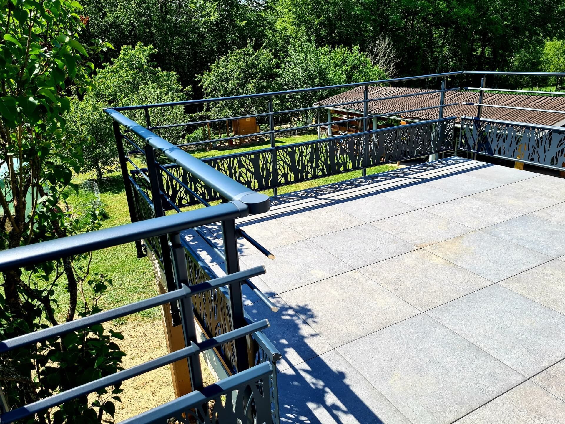 Balustrade simple, effet en inox