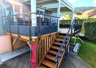 Une balustrade pour terrasse et escaliers, de la gamme ronde