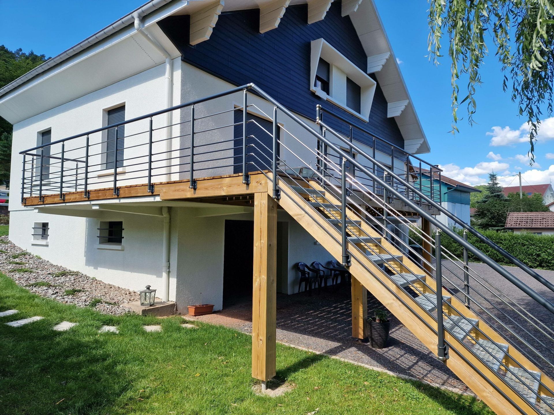 Garde-corps classique sur un escalier