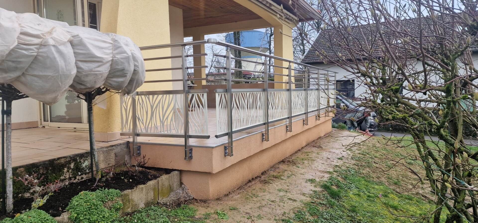 Balustrade argentée