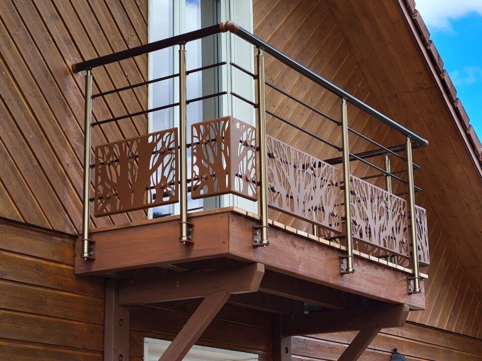 Garde-corps à effet en bois, gamme ronde