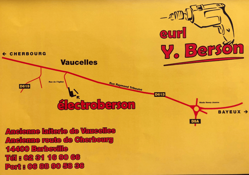 Plan de l'atelier Electroberson à Vaucelles