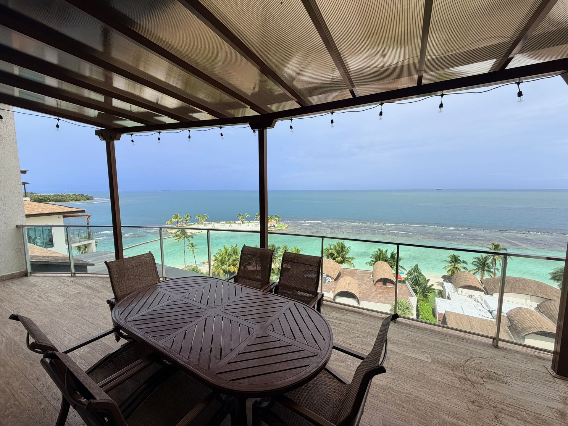 Playa Escondida private oceanfront terrace. Panoramic Caribbean views for sunset disconnection and deep focus