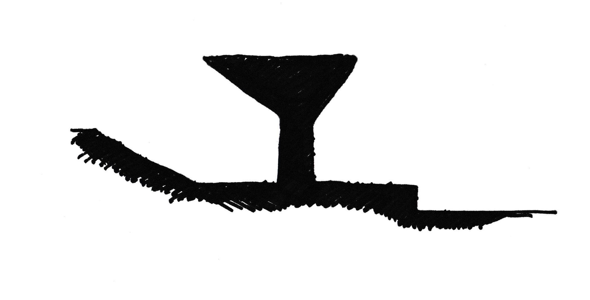 Un dibujo en blanco y negro de una ay sobre un fondo blanco.