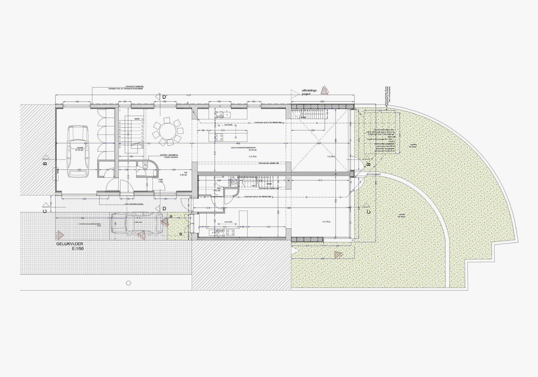 Un plano en blanco y negro de una casa sobre un fondo blanco.