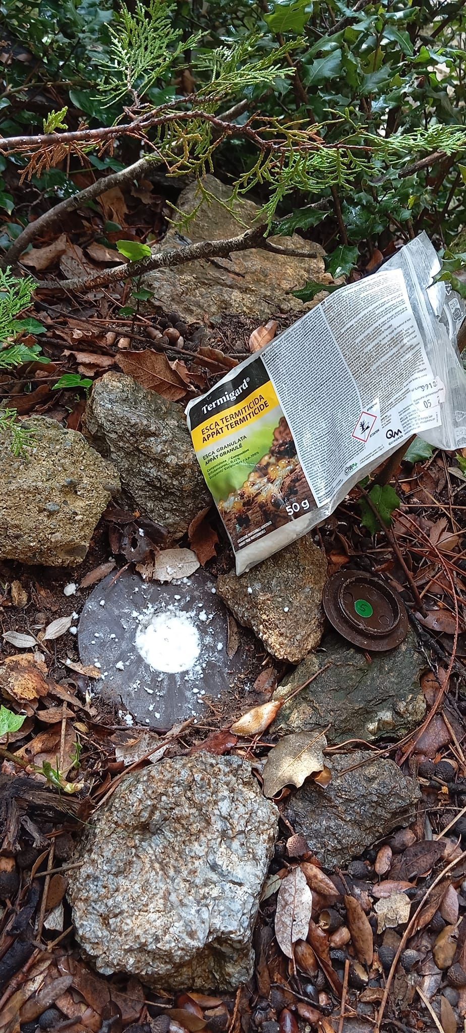 Un piège rempli avec de la poudre blanche.