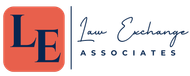 A logo for a law firm called law exchange associates.