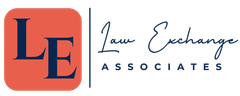 A logo for a law firm called law exchange associates.