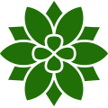 Emblema floral verde.
