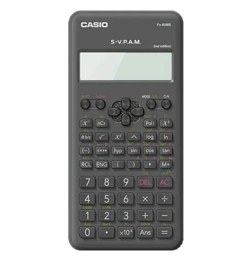 Se muestra una calculadora Casio sobre un fondo blanco.