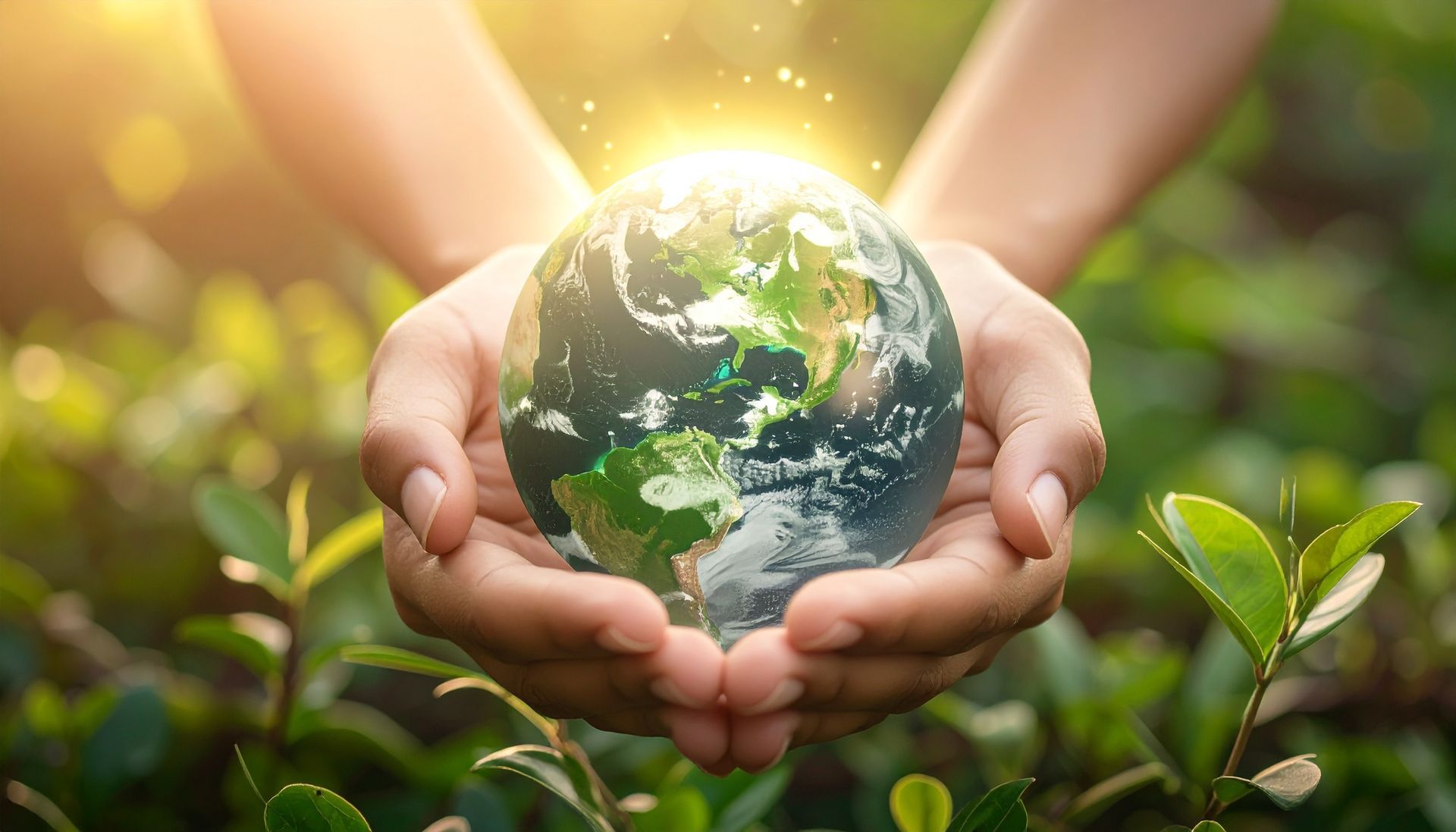 Un globe terrestre dans les mains.