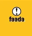Un fondo amarillo con un signo de exclamación negro y la palabra faada.