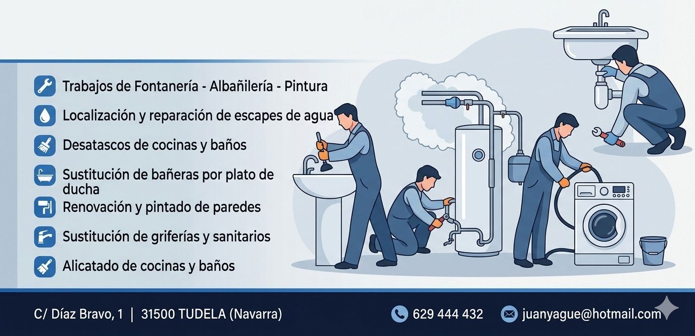 Infografía azul sobre mantenimiento de electrodomésticos, con técnico reparando lavadora y lista de servicios.