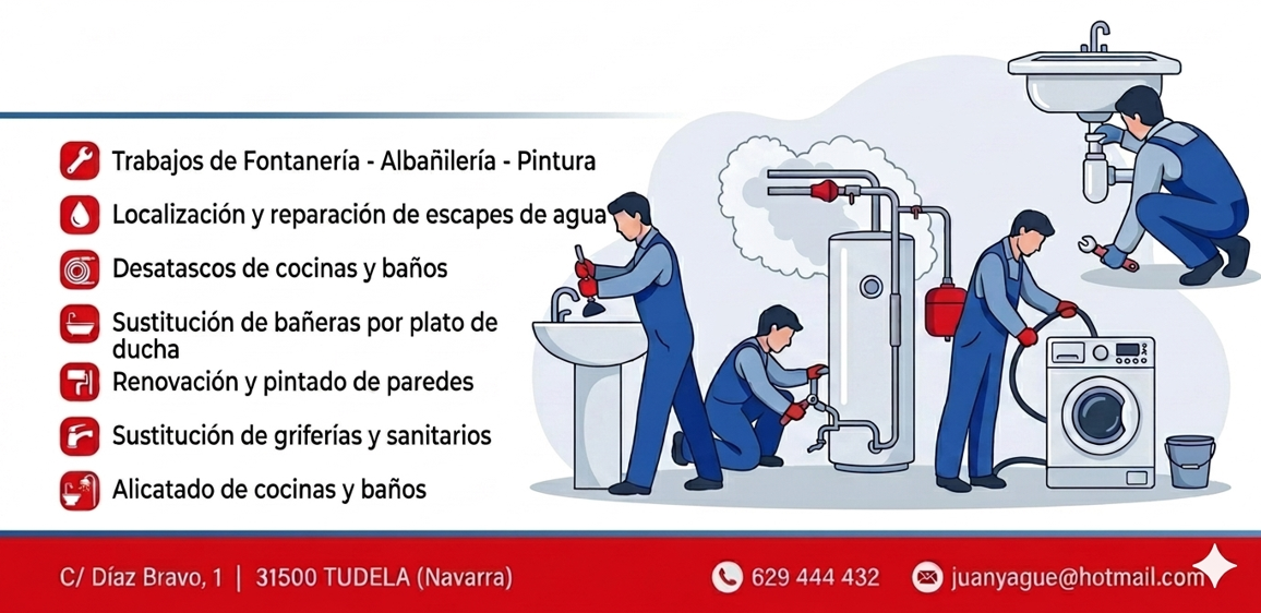 Infografía azul sobre mantenimiento de electrodomésticos, con técnico reparando lavadora y lista de servicios.