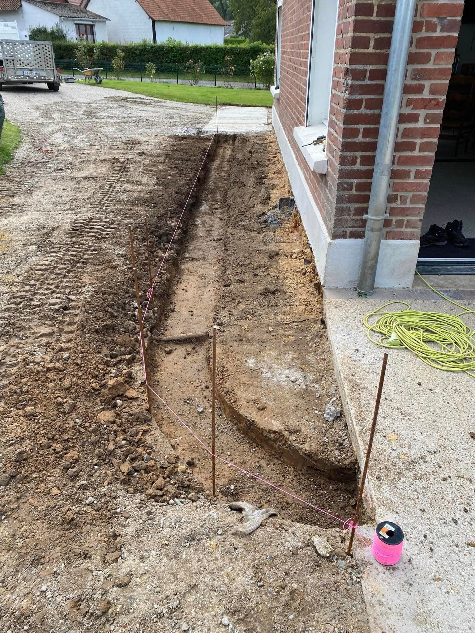 Démolittion d'un trottoir