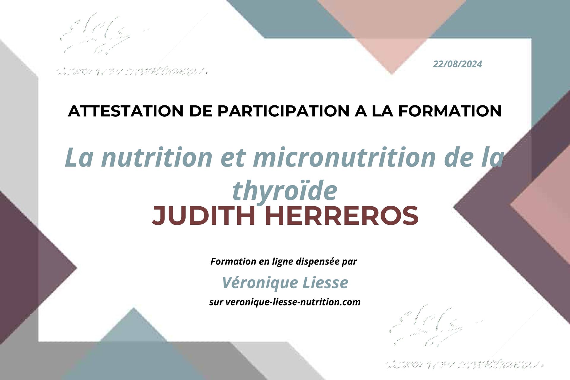 Formation sur la nutrition et micronutrition de la thyroïde