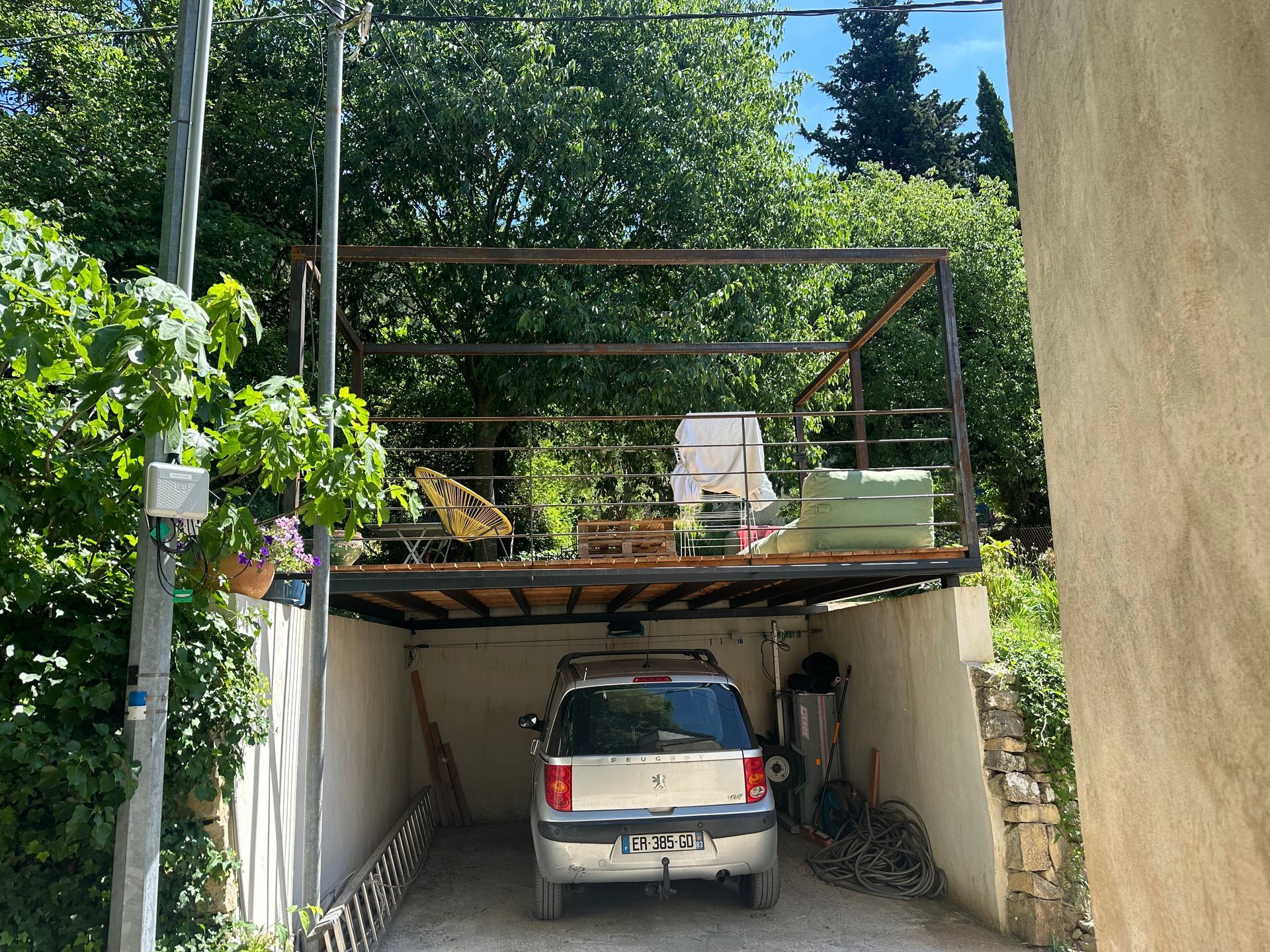 Garde corps terrasse au dessus de garage