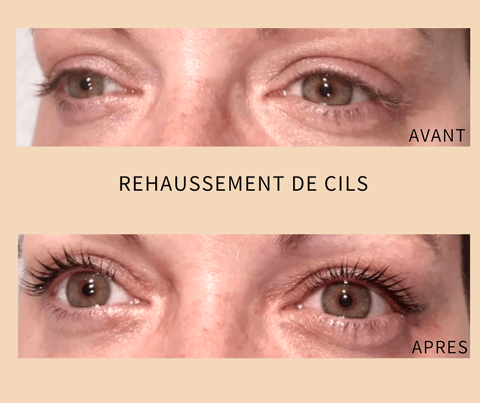 Résultat réhaussement de cils