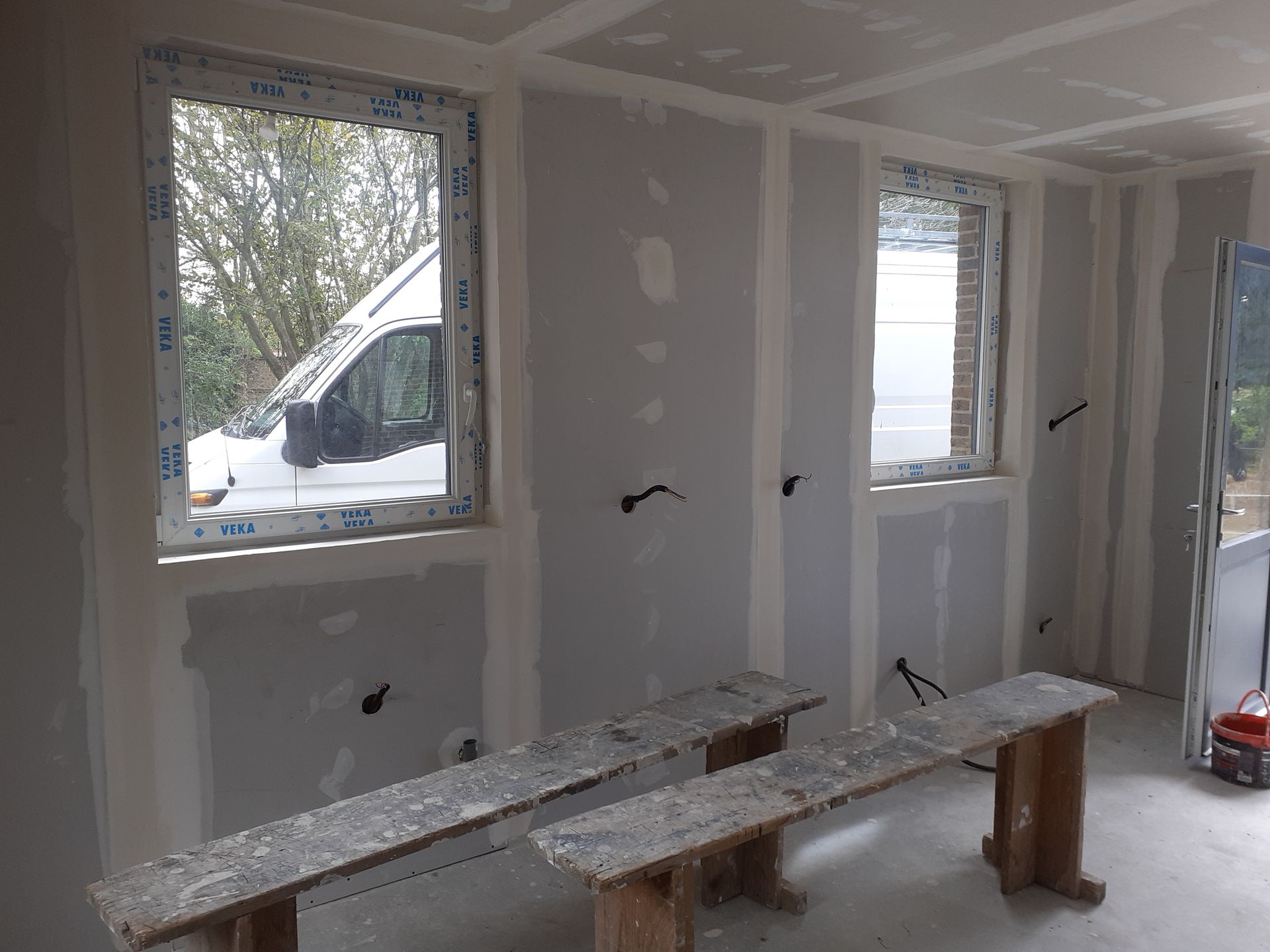 Isolation des murs avec pose de plaques de plâtre 16