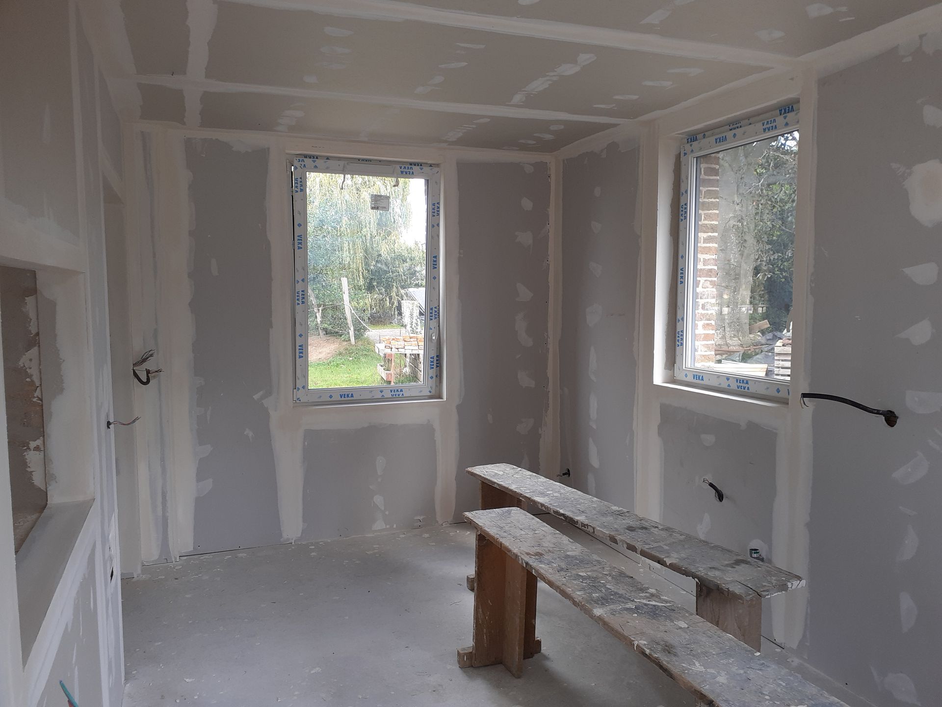 Isolation des murs avec pose de plaques de plâtre 17