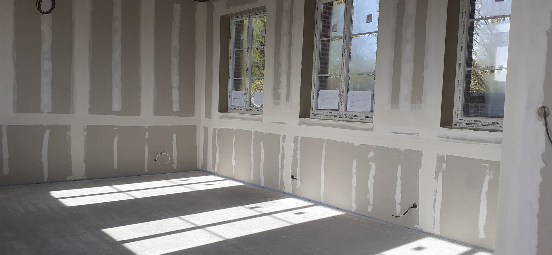 Isolation des murs avec pose de plaques de plâtre 5