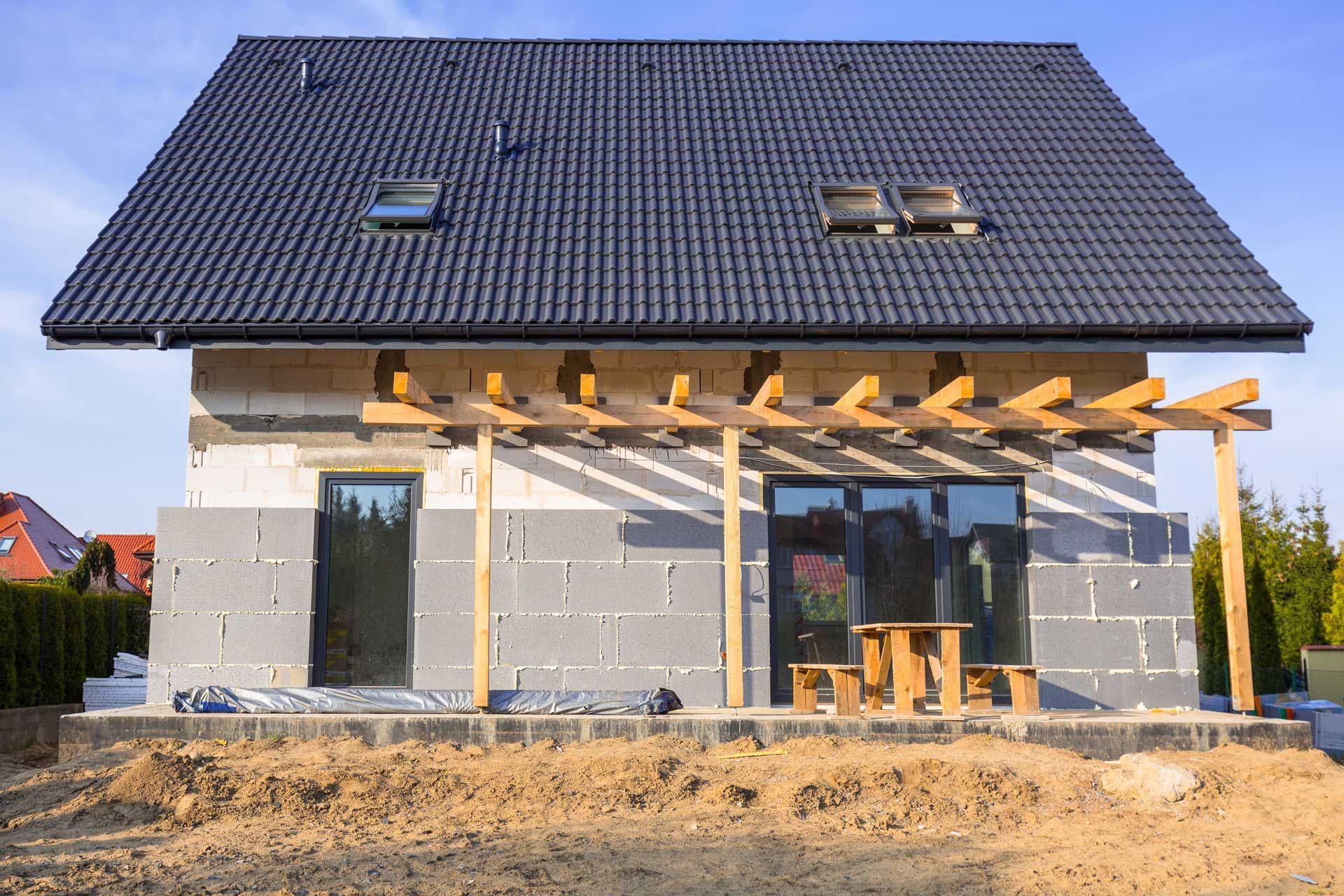 Un chantier pour une maison isolée par l'extérieur