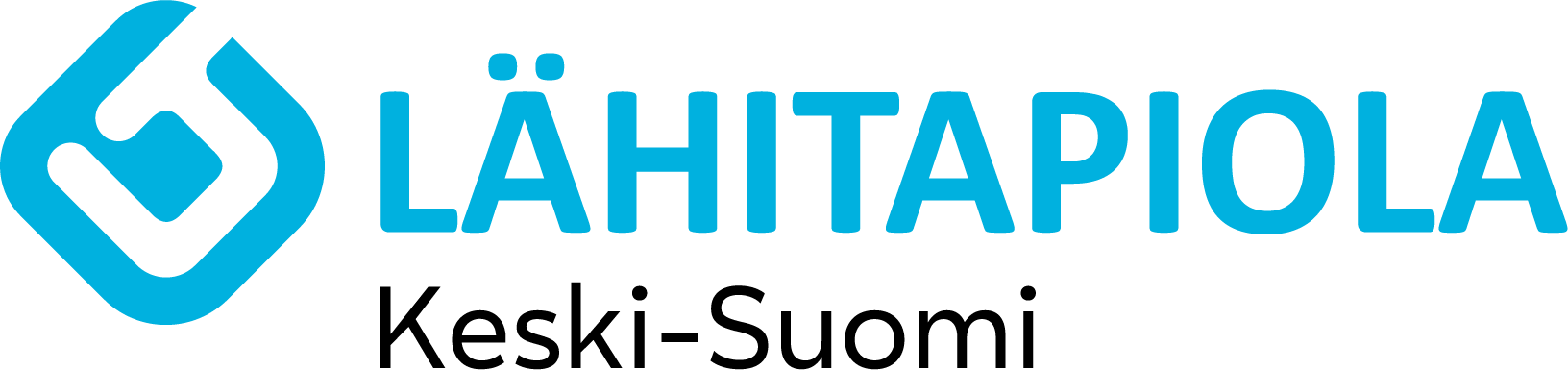 LähiTapiola Keski-Suomi logo in blue with abstract emblem and text on white background