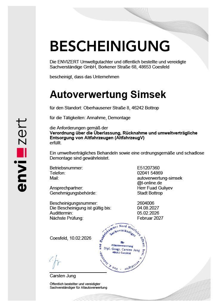 Autoverwertung Simsek | Bottrop