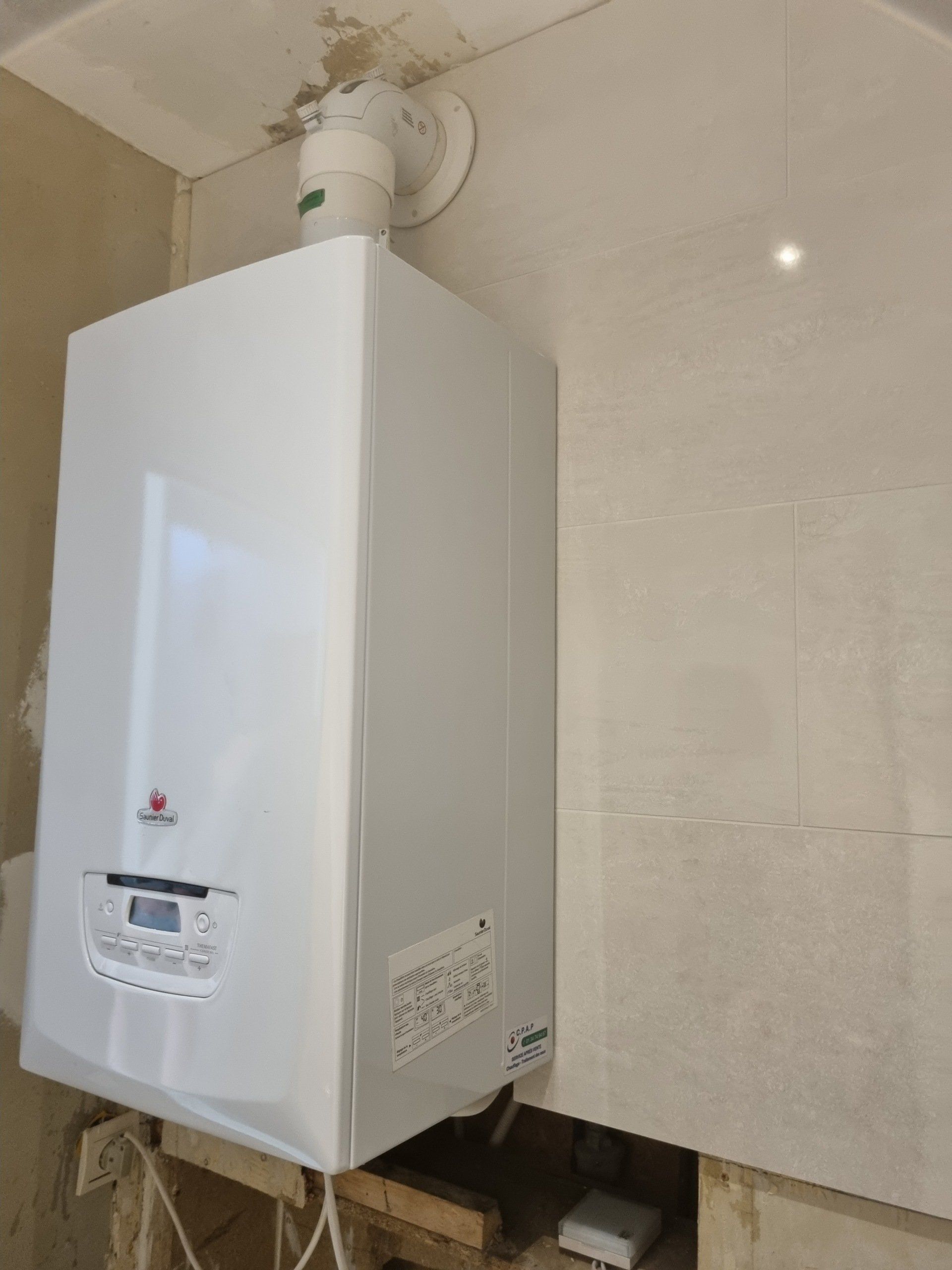 Installation de chaudière au gaz