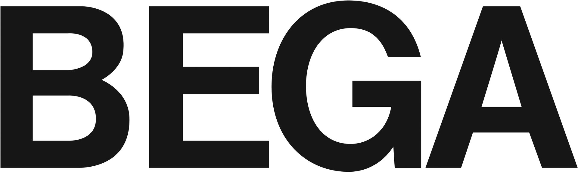 Das Wort „Bega“ ist in Schwarz auf weißem Hintergrund geschrieben.