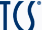 Ein blau-weißes Logo für TCS auf weißem Hintergrund.