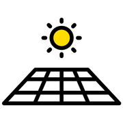 Ein Solarpanel, auf das die Sonne scheint.