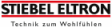 Ein rot-weißes Logo für Stiegel Eltron