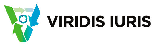 El logotipo de viridis iuris es un logotipo verde y azul con flechas.