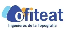 The logo for ofiteat ingenieros de la topografia is blue and white.