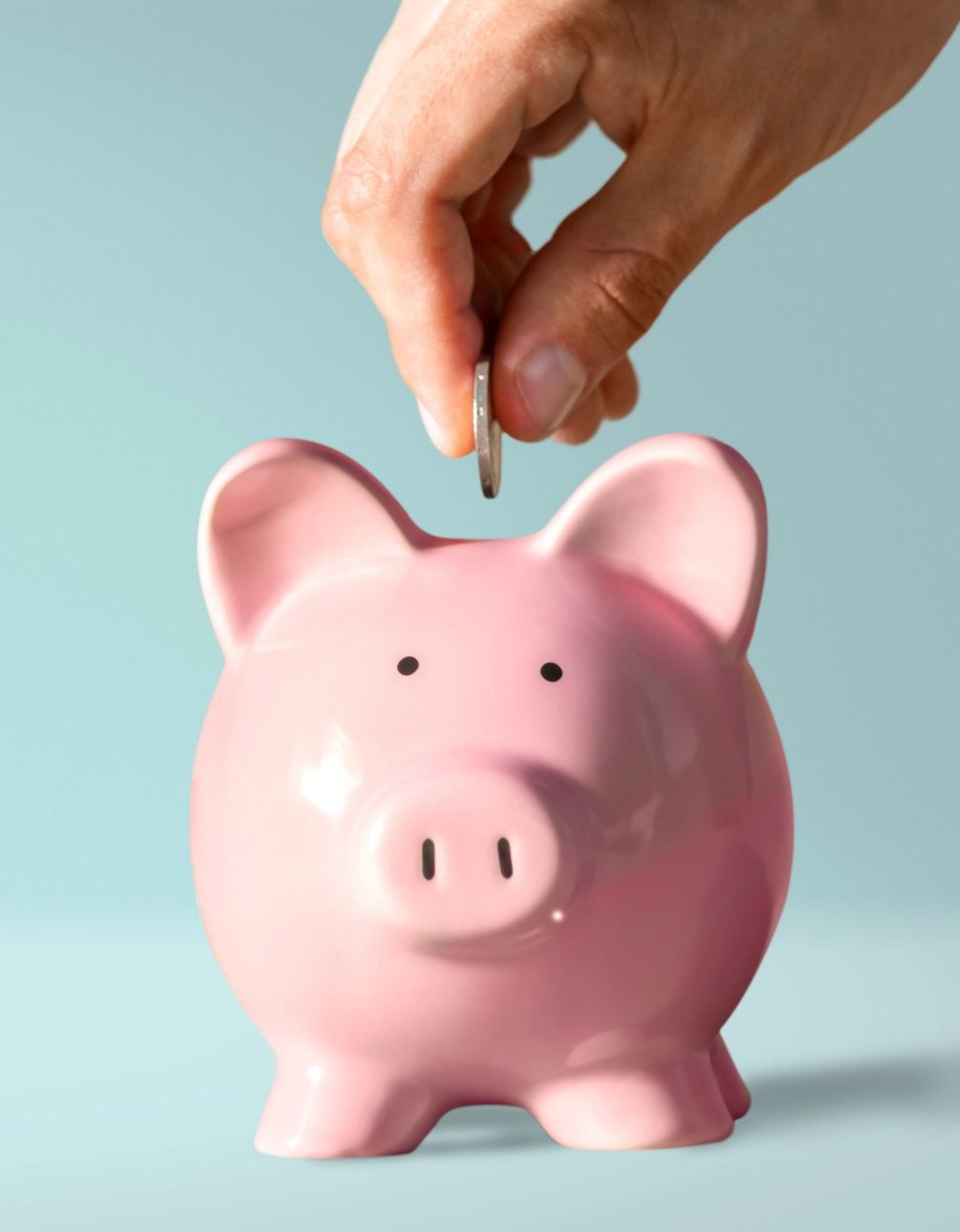 Une tirelire en forme de cochon.