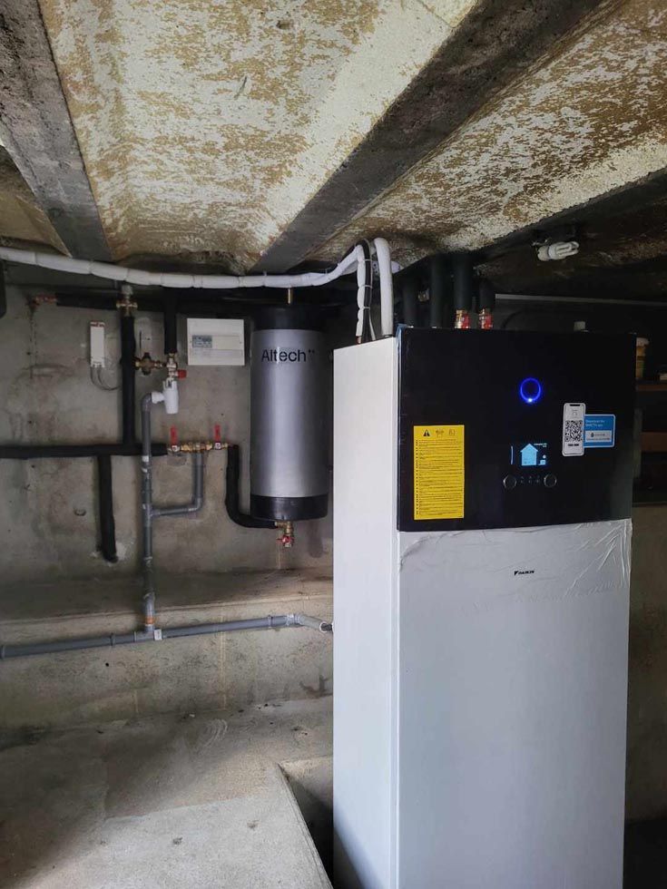 Chaudière dans une pièce isolée