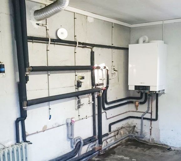 Système de tuyaux d'une chaudière