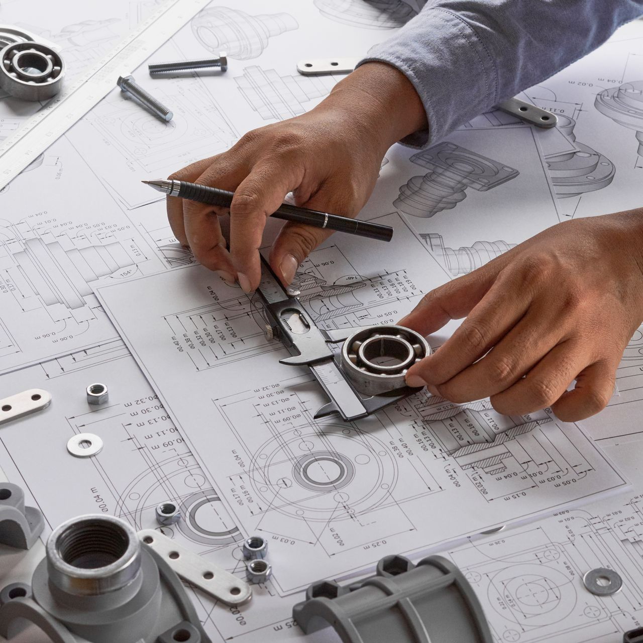 Plan avec pièces de machine