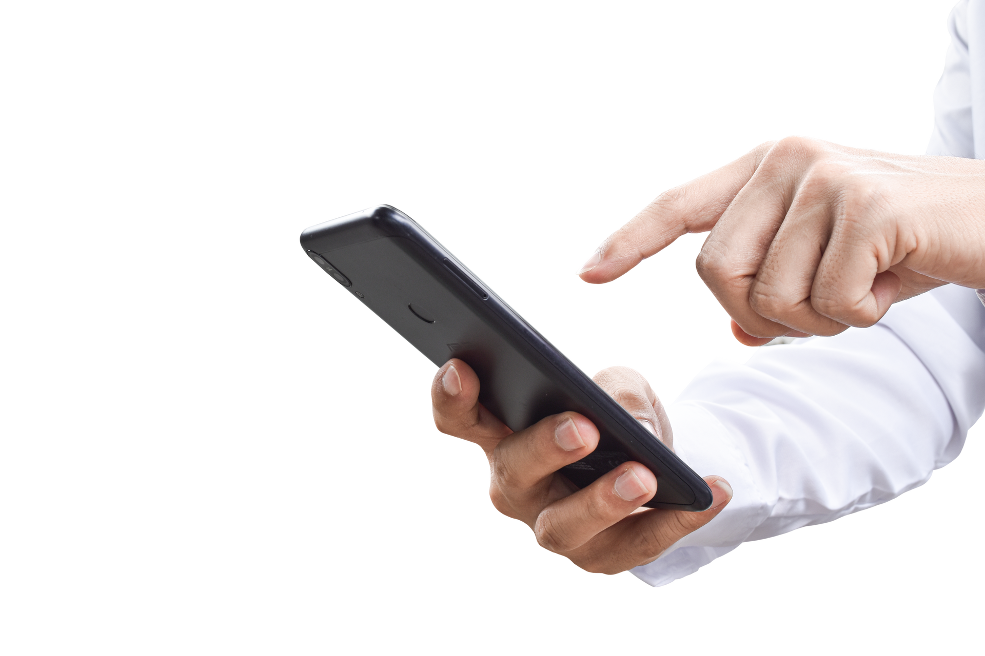 Une main qui clique sur un téléphone
