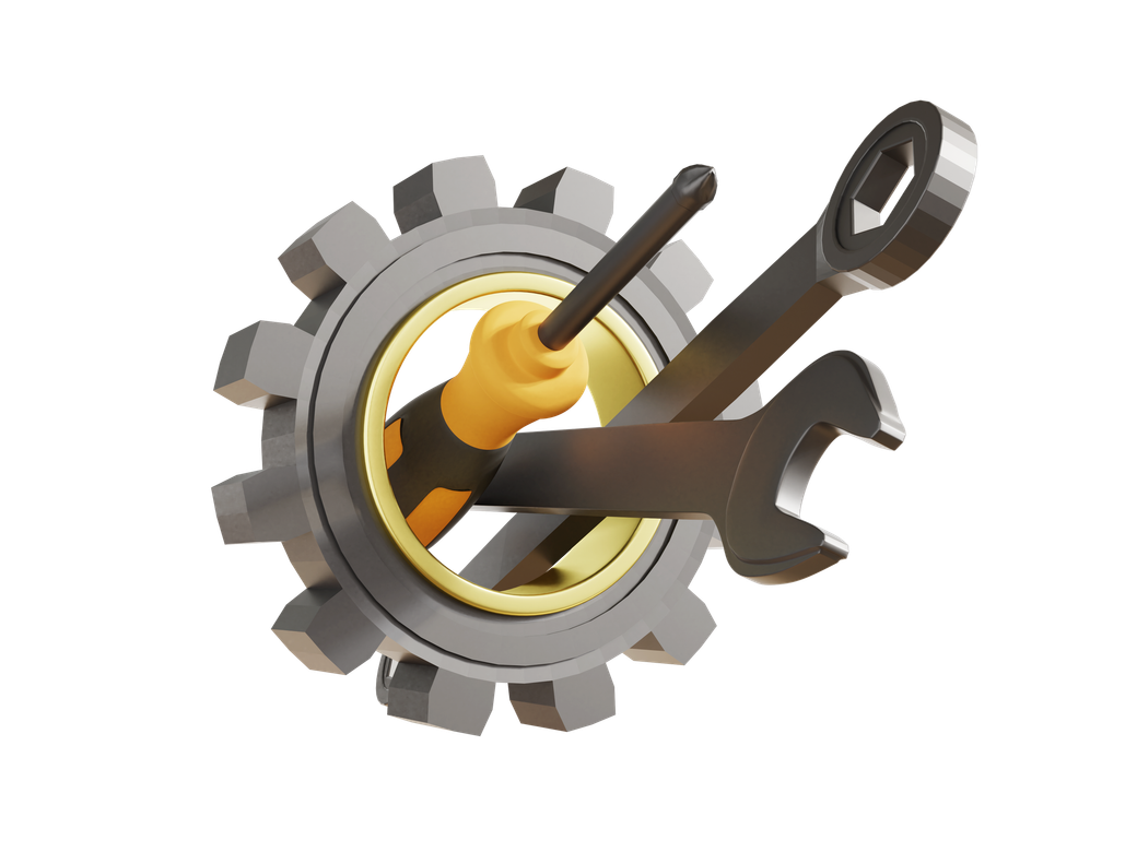 Des outils dans un pignon