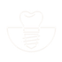 Un dibujo lineal de un diente con un tornillo en él.
