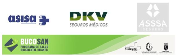 Varios logotipos, incluidos DKV y ASSA, se muestran sobre un fondo blanco.