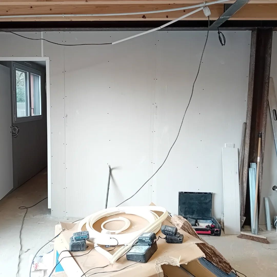 Chantier de rénovation de mur