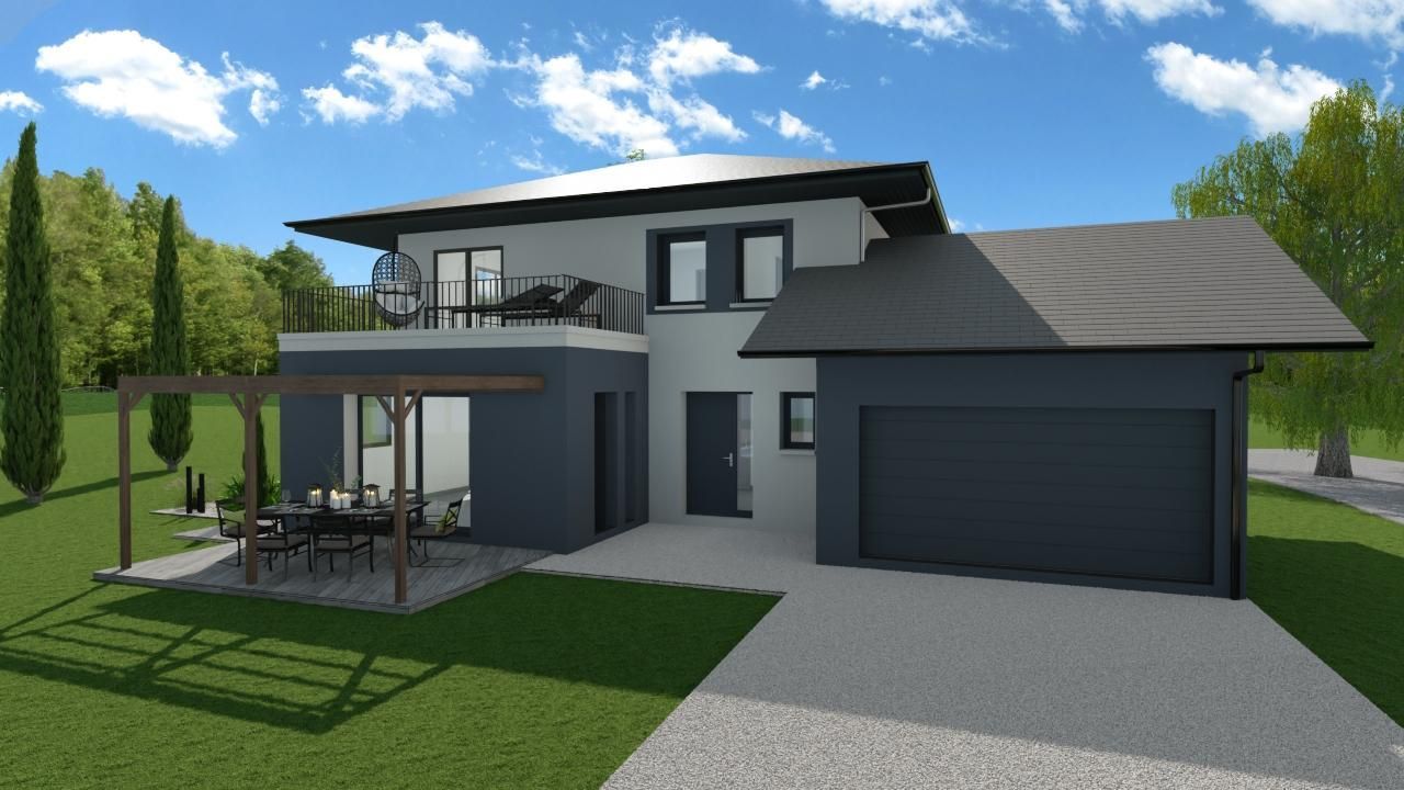 Maquette 3D d'une maison moderne