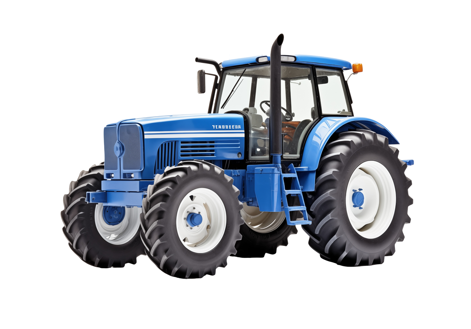Un tracteur agricole de couleur bleue