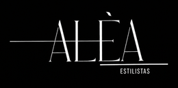 Logotipo negro con la inscripci&oacute;n &ldquo;ALLA&rdquo; y debajo &ldquo;ESTILISTAS&rdquo; sobre un fondo oscuro.