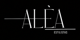 Logotipo negro con la inscripci&oacute;n &ldquo;ALLA&rdquo; y debajo &ldquo;ESTILISTAS&rdquo; sobre un fondo oscuro.