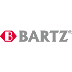 Logo für Bartz, mit einer roten Raute, die ein weißes „B“ und das Wort „BARTZ“ in Grau enthält.